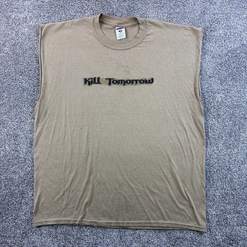 Vintage Kill Tomorrow Band Shirt Mens XL Tan Cotton Violence Metal Music